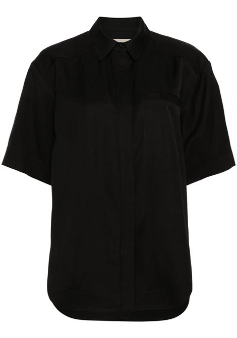 Black short-sleeves shirt - women LOULOU STUDIO | MOHELIBLK